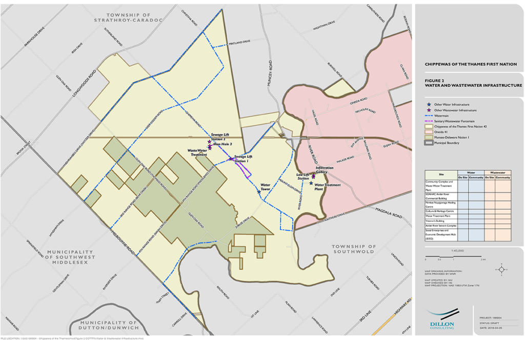 Water and wastewater infrastructure map