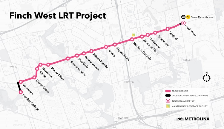 Finch West Light Rail Map