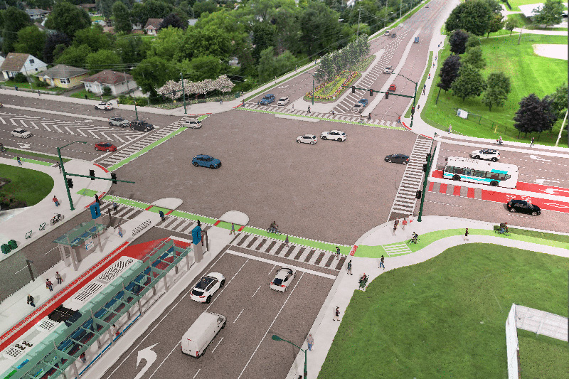 Rendering of Highbury and Oxford intersection
