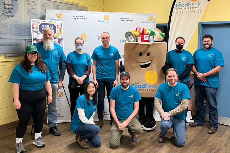 Volunteers at the Waterloo food bank