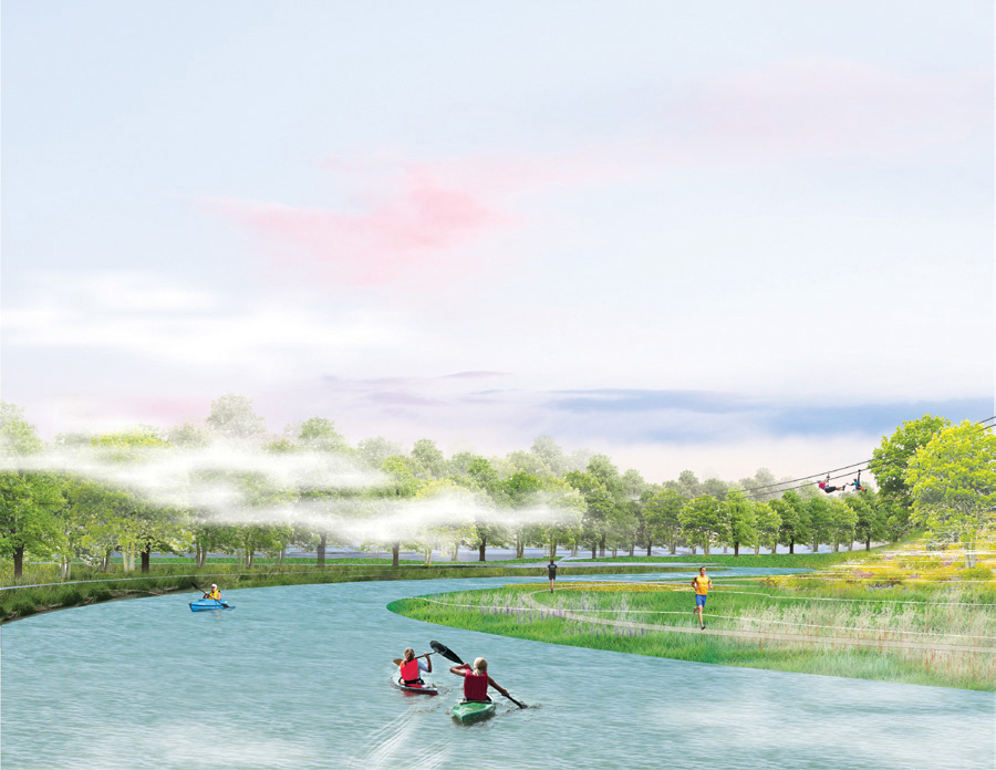 Thames river park rendering
