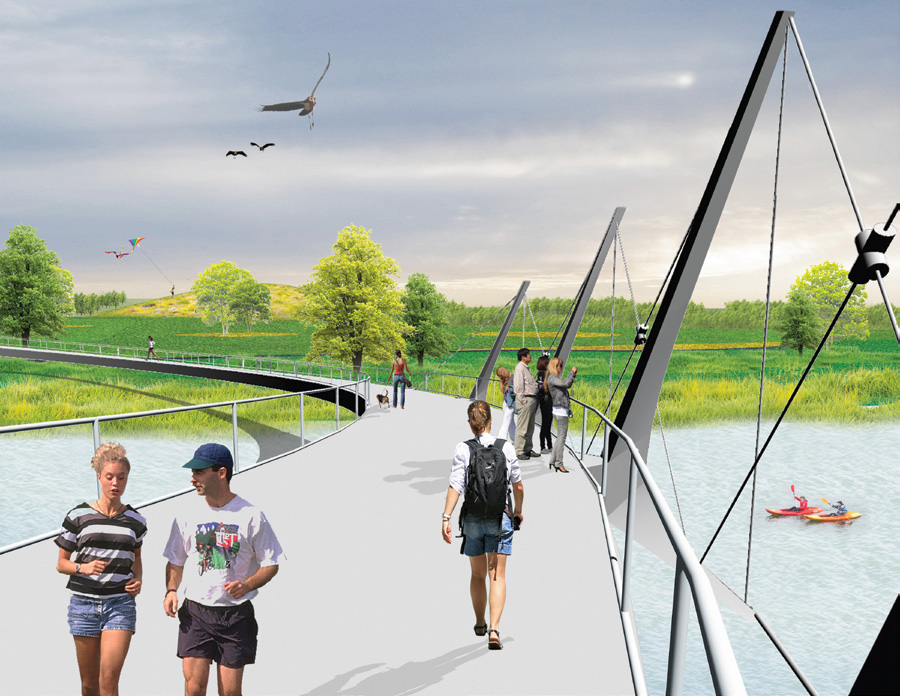 Thames river park rendering