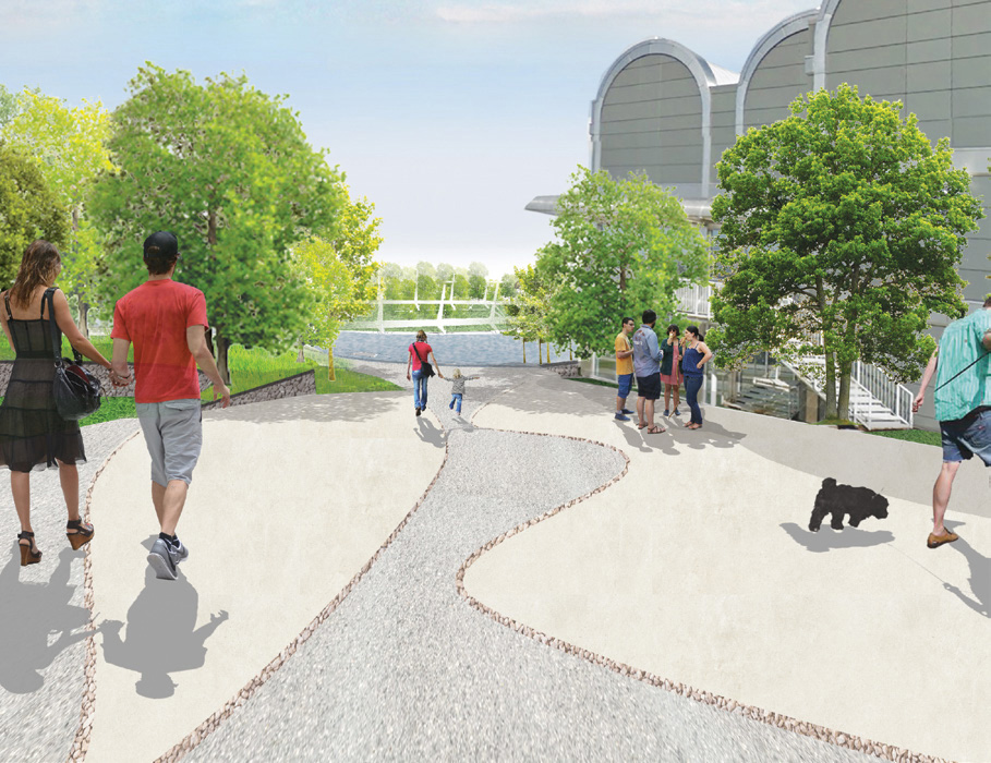 Thames river park rendering