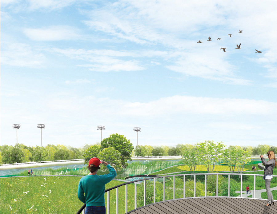 Thames river park rendering