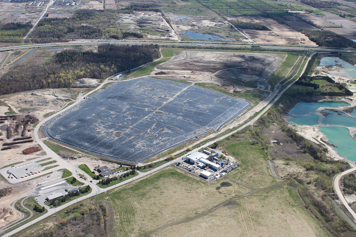 Aerial view of the Trail Waste Facility