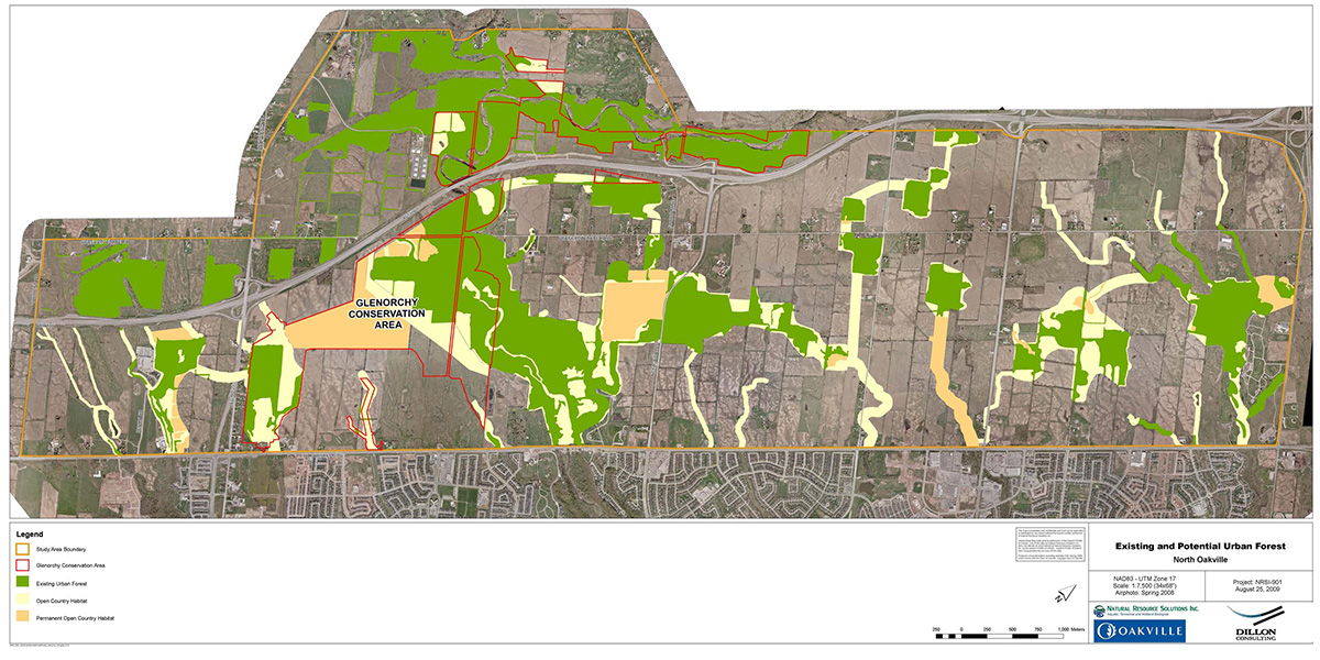 Existing and potential urban forest map