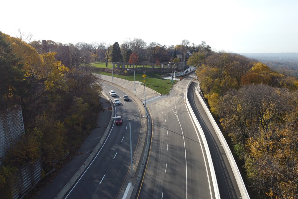 Aerial view of the multi-use trail