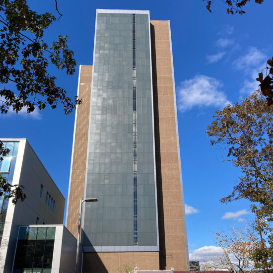 Residence building showing recladding work