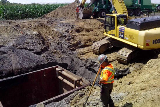 Excavating for pump station