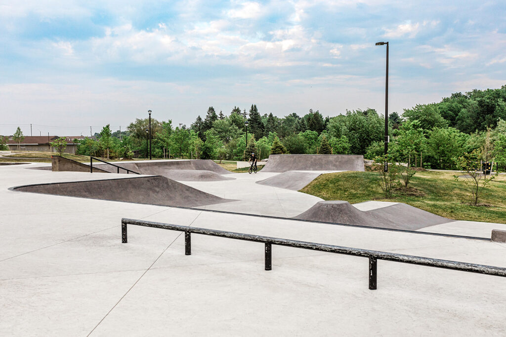 BMX biker in skate park