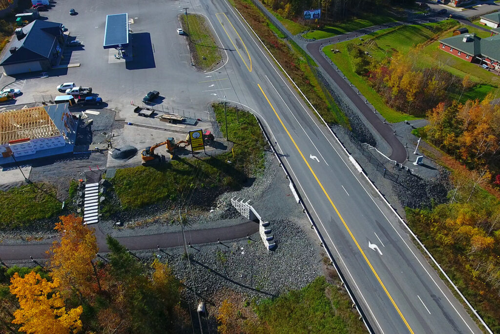 Aerial view of pathway in Kingsclear