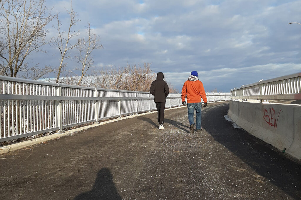 Pedestrians on the trail