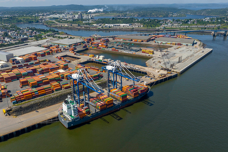 Aerial view of Port Saint John west side modernization project