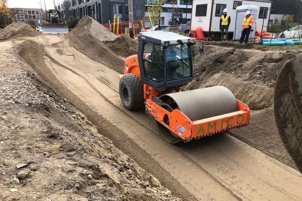 Road reconstruction after sewer line installation