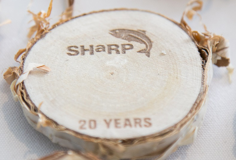SHaRP commemorative wood ornament for 20th celebration gathering