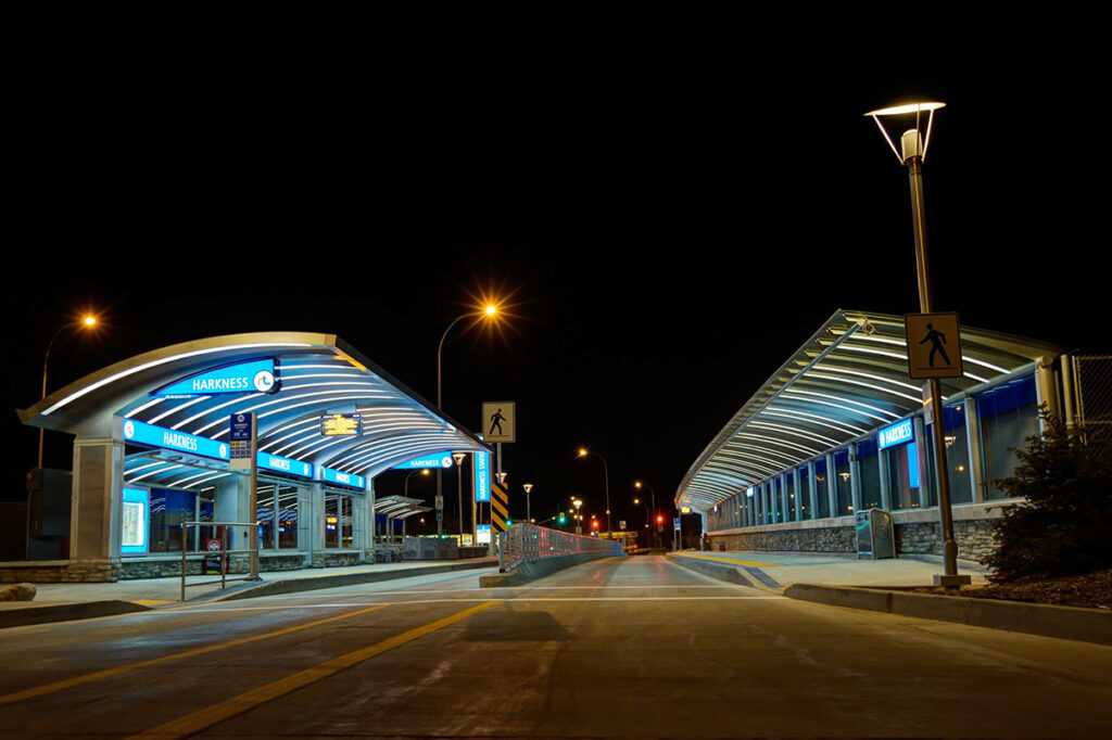 Harkness station at night