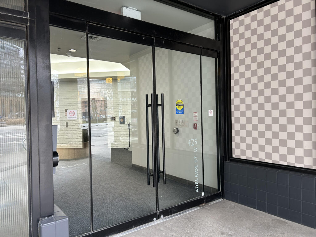 Entry doors to the Dillon downtown Toronto office