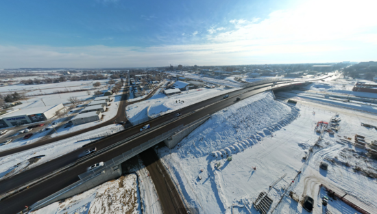 View of the completed Daly Overpass